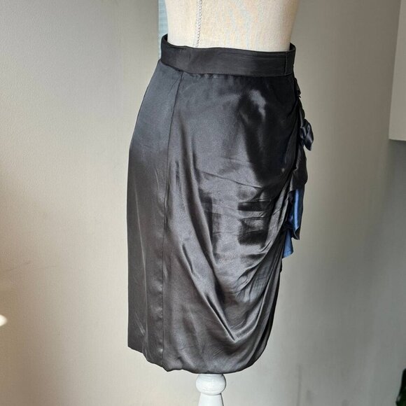 ELIE TAHARI Stretch Silk Black Ruffle Skirt - Size 6 - Picture 4 of 7